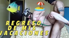 play Latina moeder keert terug van strandvakantie voor een grote lul